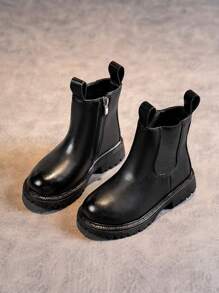 童鞋 切爾西靴 女孩靴子 兒童靴子 黑色 女孩流行款