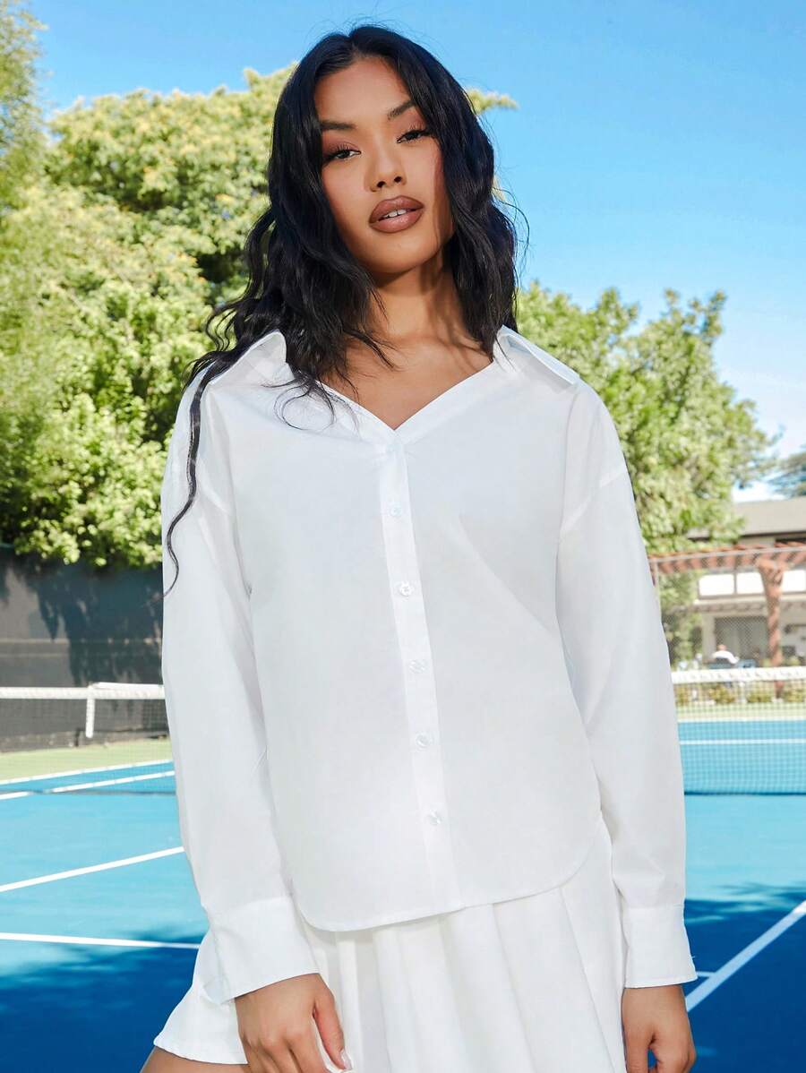 VARSITIE Sports Tennis Basic Outdoors With SHIRT - White - View 1