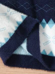 Tween Boy Argyle Pattern Sweater - Multicolor - View 8