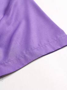 Manfinity Homme Men Ombre Button Up Shirt Without Tee, Purple Satin Shirt - Purple - View 4