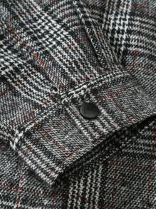 Manfinity Homme 男士格紋印花翻蓋口袋前紐扣夾克 - 彩色 - 查看 6