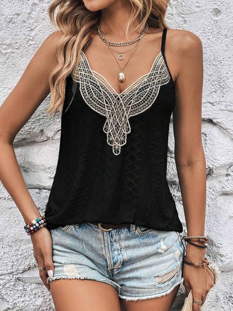 Contrast Lace Cami Top