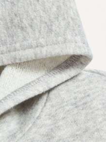 Cozy Pixies Baby Boy 3D Bear Decor Kangaroo Pocket Sweatshirt - Light Grey - View 4