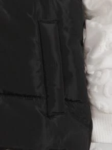 Young Boy Letter Patched Thermal Lined Zip Up Hooded Jacket & Sweatpants & Sweatshirt