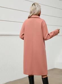 Chiquease 雙口袋落肩袖外套 - 紅色 - 查看 2