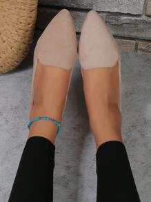 Damesschoenen met puntige neus, lichtgewicht en antislip patchwork, grote maten, voor lente/herfst