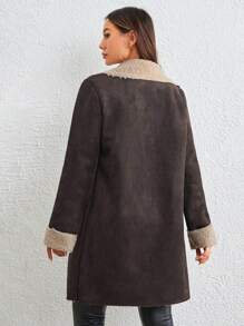 SHEIN Essnce Áo khoác nữ - màu nâu - Xem 2