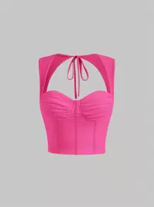 SHEIN MOD Áo khoác và áo lót dành cho xe tăng nữ - Màu Hồng Tươi - Xem 1