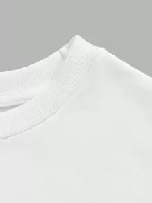 SHEIN Young Boy Slogan & Cartoon Graphic Sweatshirt - White - View 5