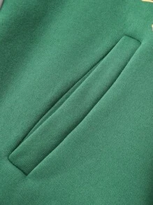 Manfinity Homme Nam Đồ họa Chữ cái Dây kéo Thả vai Áo khoác Without Tee - màu xanh lá - Xem 7