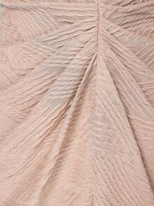 GLAM Plus Size Tie Shoulder Ruched Slit Thigh Slip Dress - Baby Pink - View 8