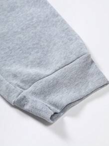 Manfinity LEGND 男士大码字母圖案衛褲 - 淺灰色 - 查看 5