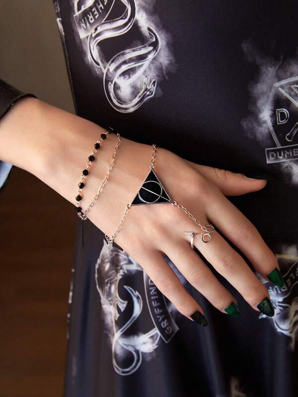HARRY POTTER X SHEIN Deathly Hallows Hand Chain SHEIN USA