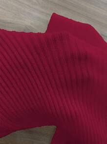 Flirla Plus Solid Cami Sweater Dress - Burgundy - View 6