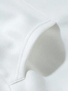 Nam Ngôi sao & Đồ họa Chữ cái Túi kangaroo Dây rút Hoodie - trắng - Xem 4