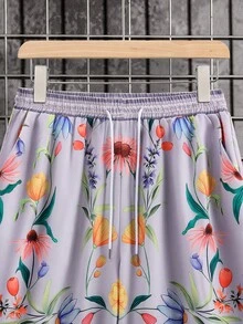 Manfinity Homme Men Plus Floral Print Shirt & Shorts Without Tee - Multicolor - View 4