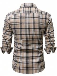 男士格紋前排扣襯衫