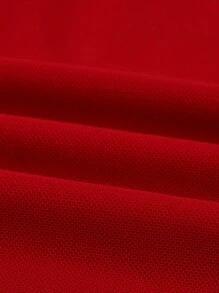 SHEIN EZwear 音乐会鱼尾星日月印花黑色薄纱网裙 - 紅色 - 查看 4