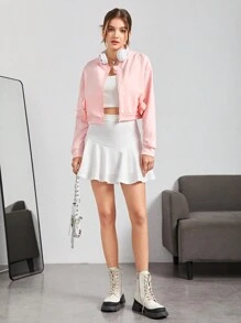 SHEIN Explorewe Teen Girls Drop Shoulder Zip Up Hoodie