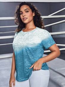 SHEIN Sports Plus Ombre Sports Tee
