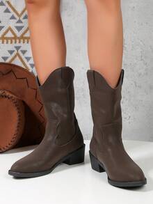 Women's Fashionable Boots - Brown - View 4