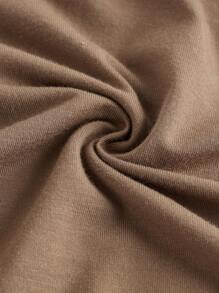 SHEIN Girlism Teen Girl Solid Color Square Neck Drawstring Asymmetric Hem Short Sleeve T-Shirt