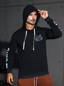 Gym Rark Áo nỉ thể thao nam có dây rút, in chữ, in hình. - màu đen - Xem 4