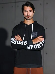 Gym Rark Áo nỉ thể thao nam có dây rút, in chữ, in hình. - màu đen - Xem 5