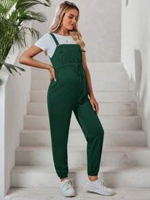 SHEIN Bộ đồ liền thân Bà bầu - xanh quân đội - Xem 4