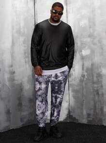 Manfinity VCAY Men Plus Tie Dye Drawstring Waist Sweatpants - Multicolor - View 3