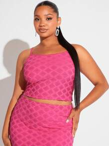 SHEIN SXY Plus Ripped Cami Top - Pink - View 1