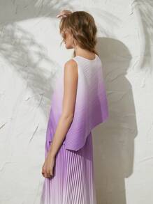 Anewsta Ombre Tank Top & Pleated Skirt - Purple - View 7