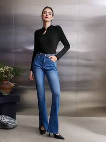 MOTF PREMIUM VISCOSE-BLEND CHEONGSAM STYLE TOP