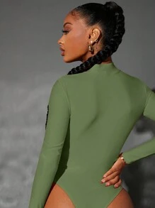 SHEIN SXY 鏤空小高領連身背心 - 薄荷綠 - 查看 2