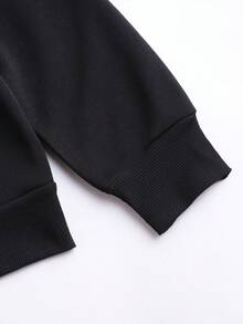 男士標語圖案保暖襯裡運動衫