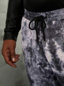 Manfinity VCAY Men Plus Tie Dye Drawstring Waist Sweatpants - Multicolor - View 6