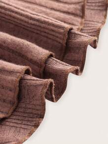 Flirla Plus Sweetheart Neck Knot Front Trumpet Sleeve Ruched Bust Lace Up Front Dress - Brown - View 3