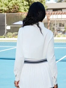 VARSITIE 帶夾克的運動網球基礎戶外服 - 白色 - 查看 2