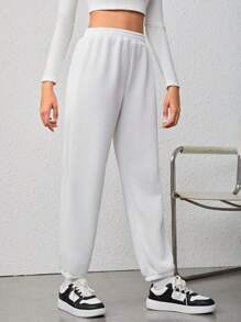 2pcs Teen Girls' Casual Knit Top And Jogger Set, Multicolor