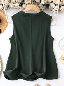 SHEIN LUNE Plus Blazer Sans Manches Col À Revers Ouvert