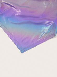 SHEIN ICON 鐳射手帕下擺吊帶上衣&側抽繩半身裙 - 紫色 - 查看 7