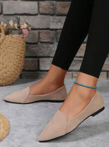 Damesschoenen met puntige neus, lichtgewicht en antislip patchwork, grote maten, voor lente/herfst