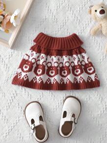 Baby Girl Cartoon Pattern Sweater - Multicolor - View 2