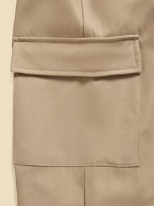 SHEIN 男大童側翻蓋口袋工裝褲