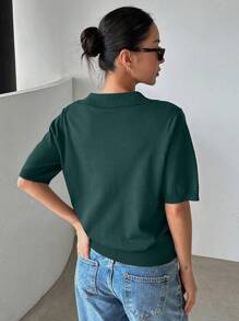 DAZY Solid Relaxed Fit Knit Top,Fall Clothes,Back To School Clothes - Green - View 2