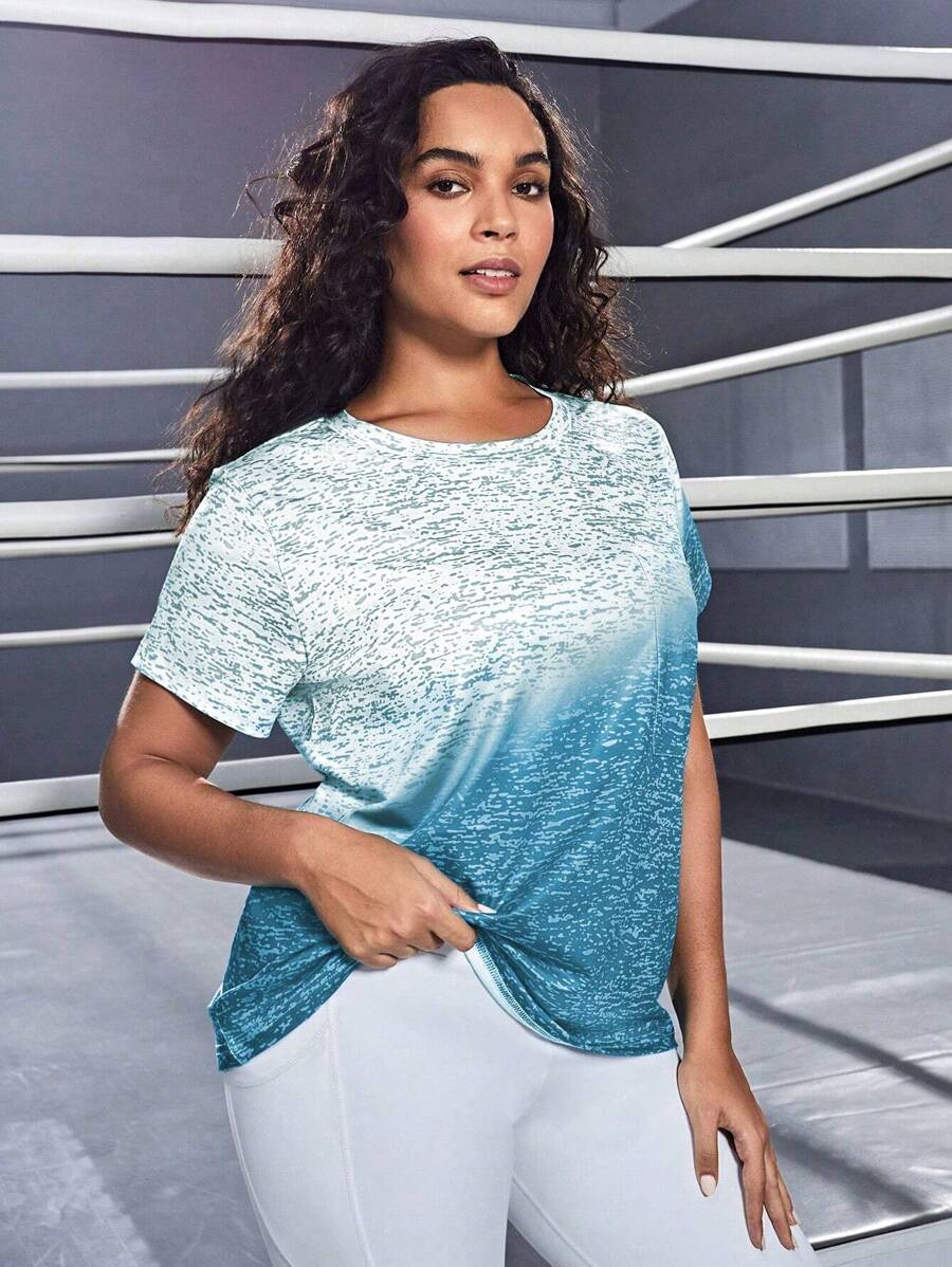 SHEIN Sports Plus Ombre Sports Tee
