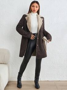 SHEIN Essnce Áo khoác nữ - màu nâu - Xem 5
