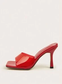 Red Transparent Fashionable High Heel Sandals For Women - Red - View 2