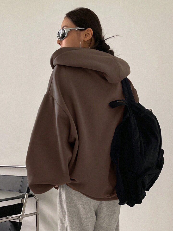 DAZY ドロップショルダー ドローストリング ジッパーサーマル パーカー DAZY ジップアップ ドロップショルダー ドローストリング