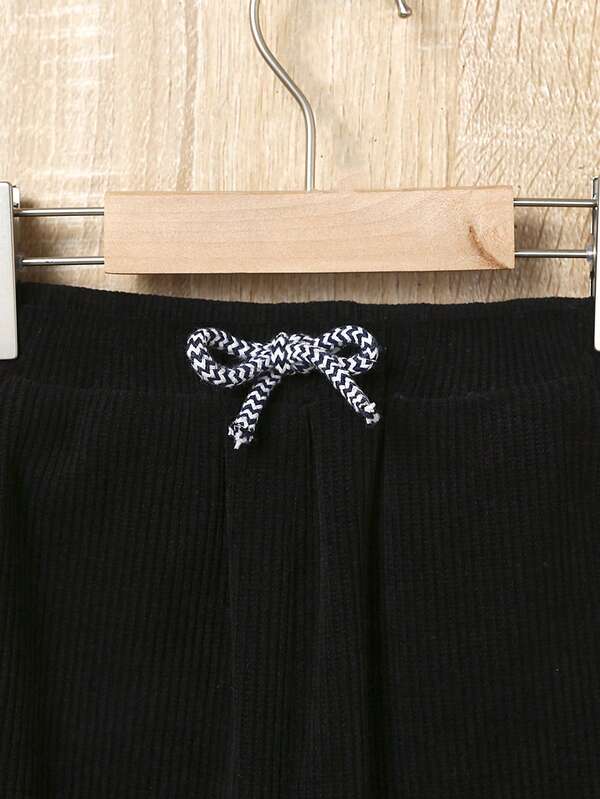 SHEIN Young Boy Knot Front Thermal Sweatpants SHEIN